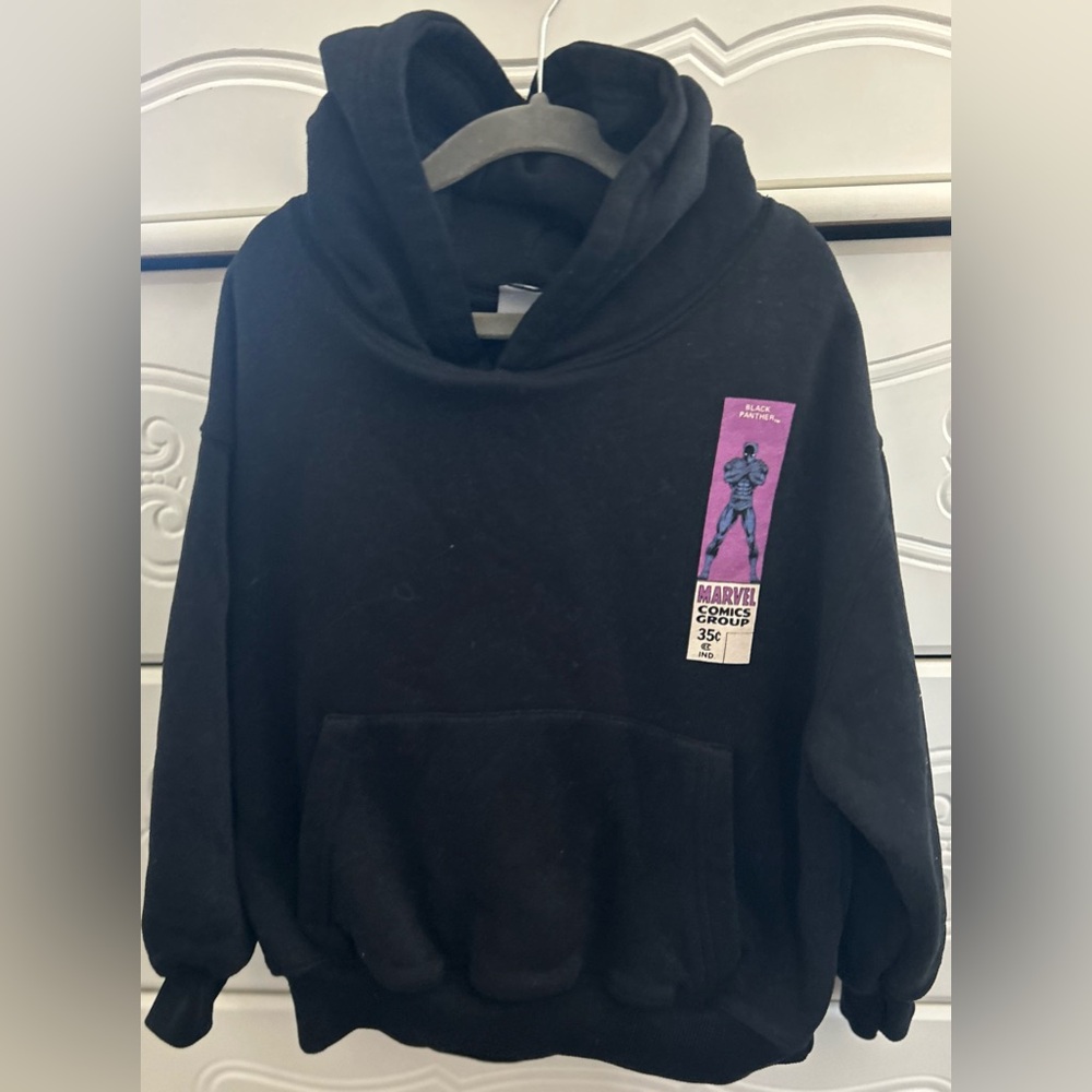 Zara Black Panther Comic Style Black Hoodie